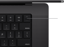 Top view of MacBook Air keyboard with Touch ID