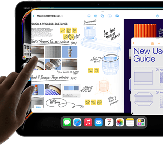 Multitasking view of iPadOS on iPad Pro shows multiple apps running simultaneously
