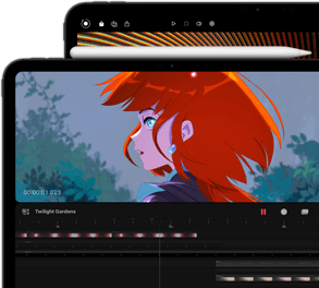 11-inch iPad Pro with Apple Pencil Pro attached and 13-inch iPad Pro behind it. Both models showing bright, vibrant, colorful imagery on the Ultra Retina XDR display