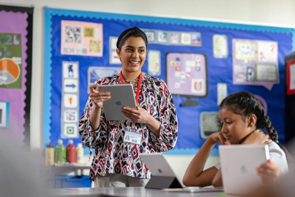 “Apple education technology solutions for digital classrooms and interactive learning.”